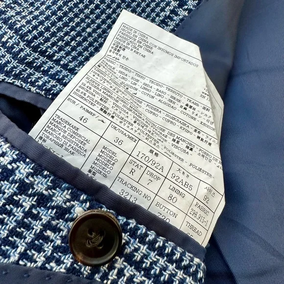 Suitsupply Slim Havana Check Blazer! Sz 36R - Picture 7 of 9